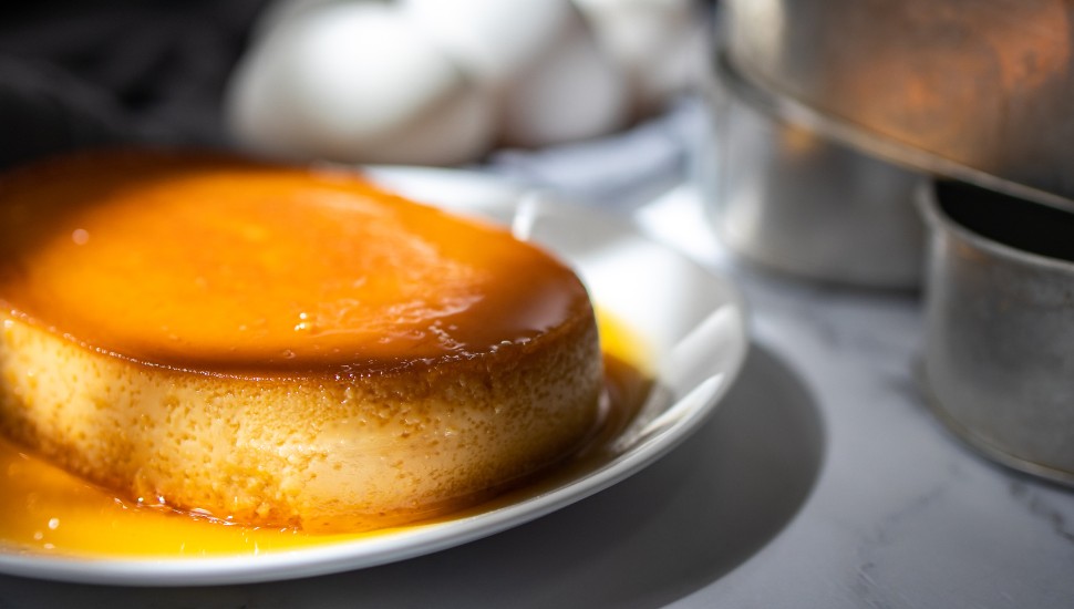 image of flan on a plate