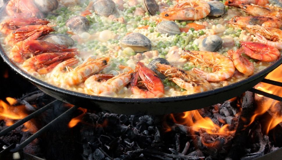 Image of paella on stove