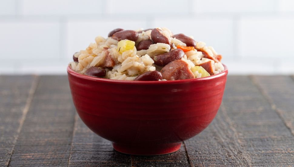 Vegetables Red Beans And Rice Served in a bowl