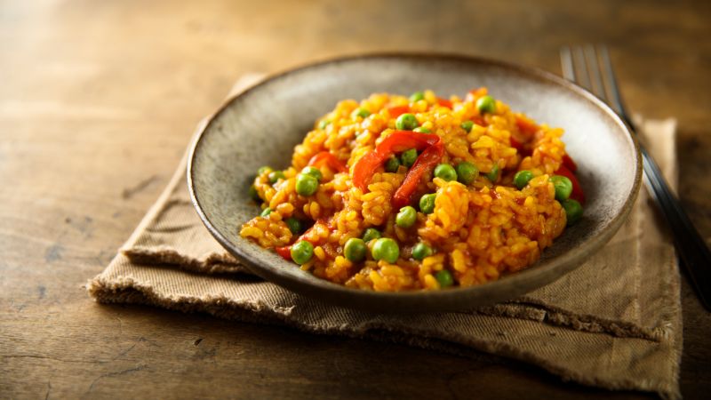 image of paella in a small plate