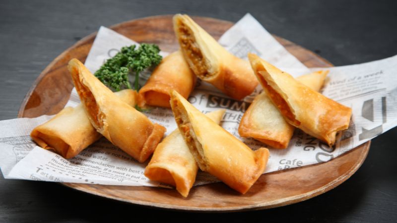 an up close image of Spring Rolls