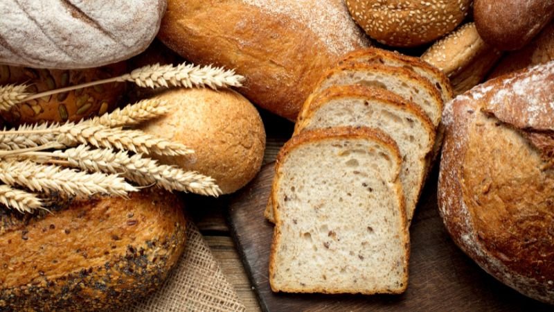 different types of bread in this picture