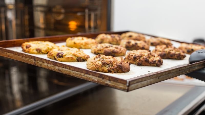 freshly baked cookies on a tray