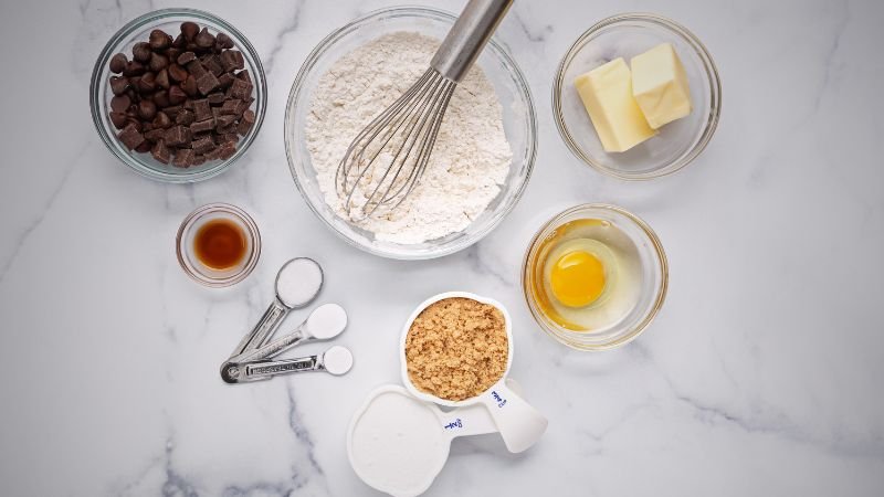 image of chocolate chip cookie ingredients