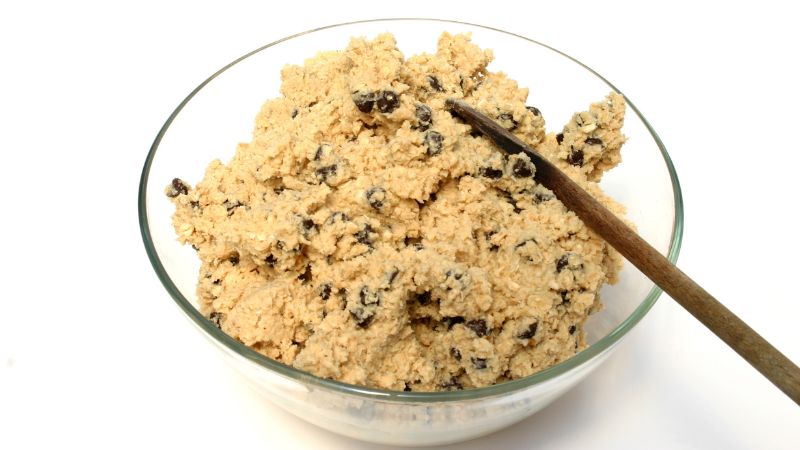 image of cookie dough in a big glass bowl