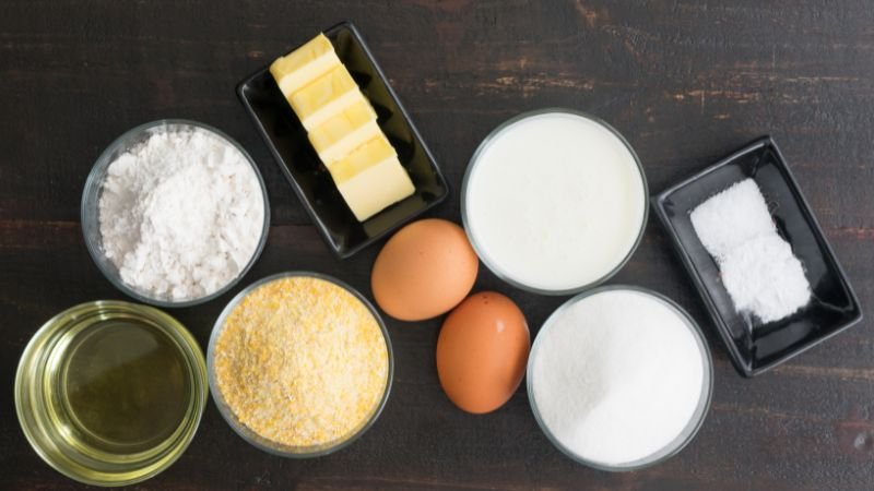 image of cornbread ingredients