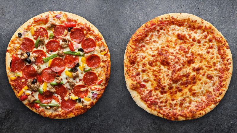 image of two pizzas