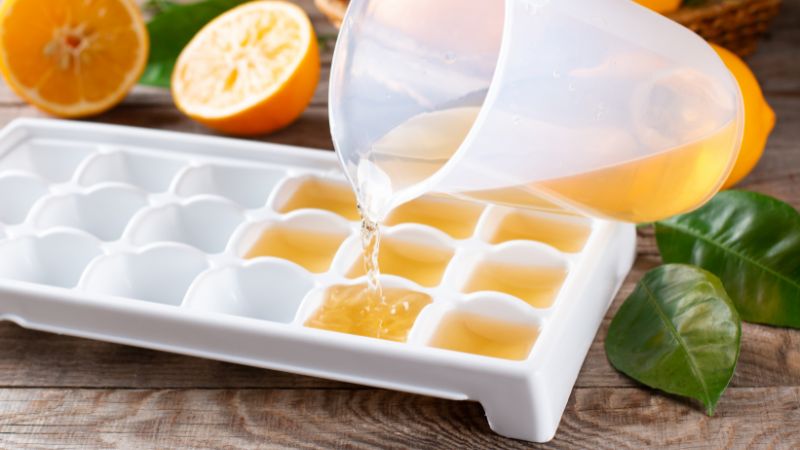 method of freezing lemon juice