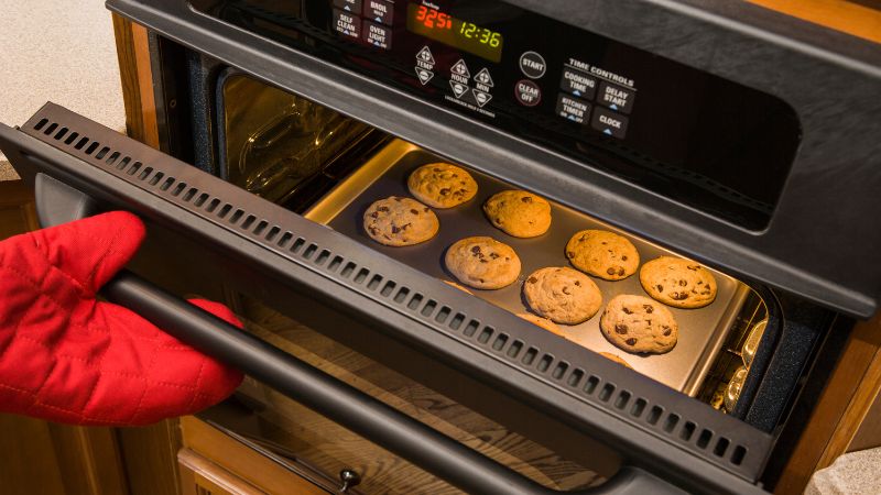 image of cookies inside an oven
