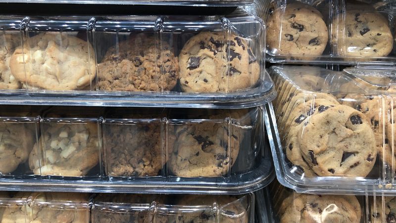 fresh cookies in plastic containers