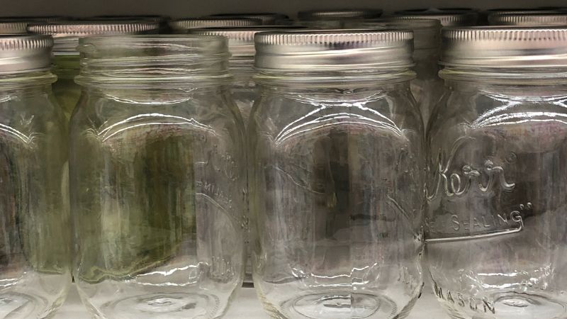 image of a lot glass jars