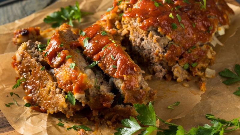 image of an homemade meatloaf