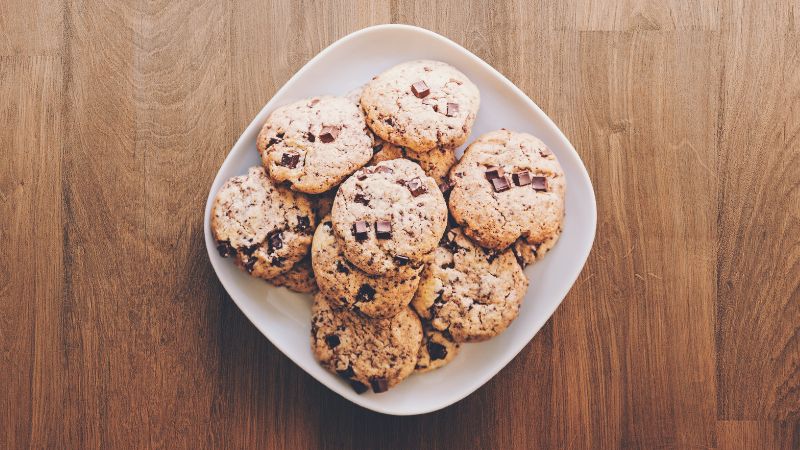 image of chocolate chunk cookies in plate