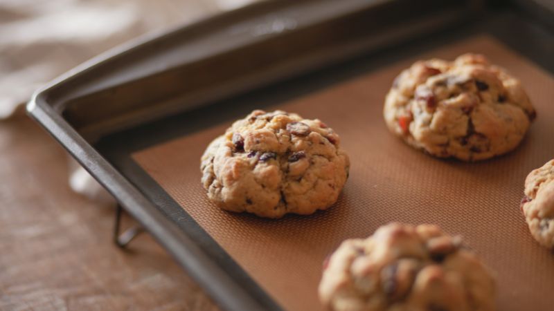 image of very puffed up cookies in tray