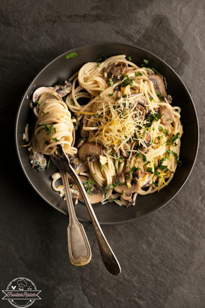 Morel Mushroom and Asparagus Pasta