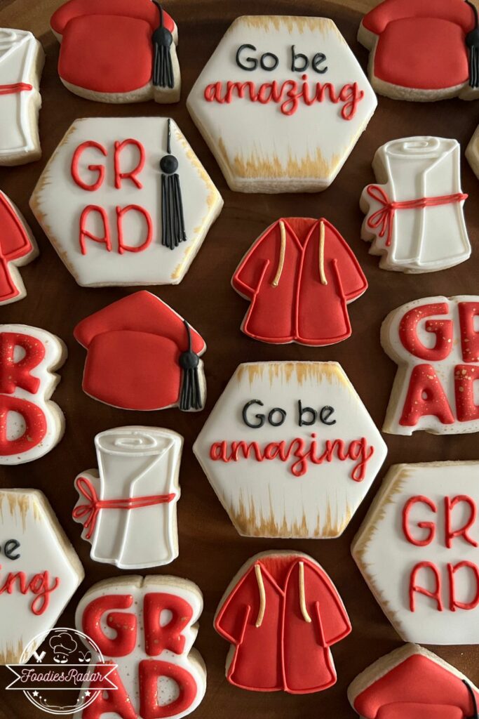 Graduation Sugar Cookies with Royal Icing Transfers